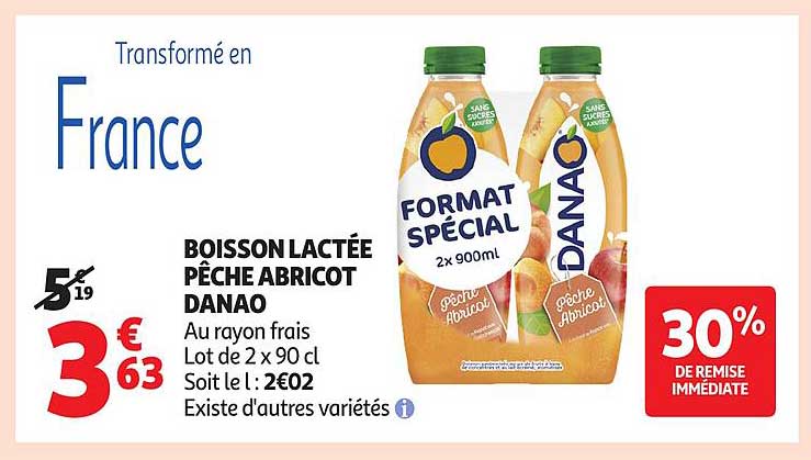 BOISSON LACTÉE PÊCHE ABRICOT DANAO