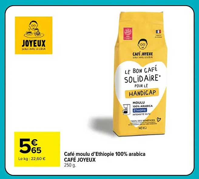 Café moulu d’Ethiopie 100% arabica