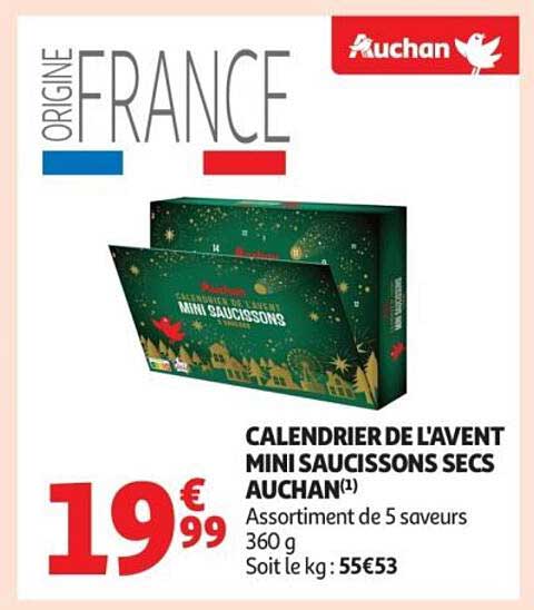 CALENDRIER DE L'AVENT MINI SAUCISSONS SECS AUCHAN