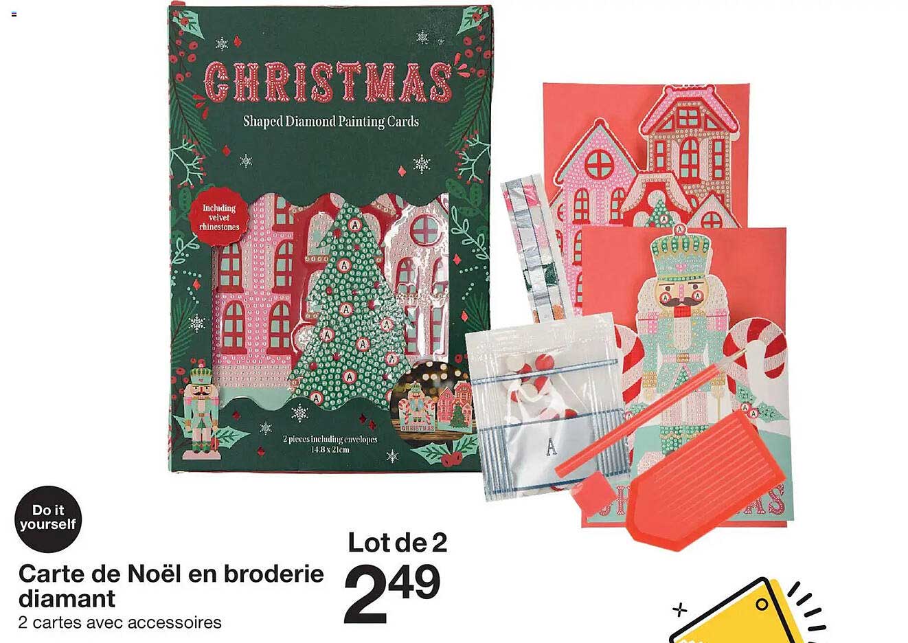 Carte de Noël en broderie diamant