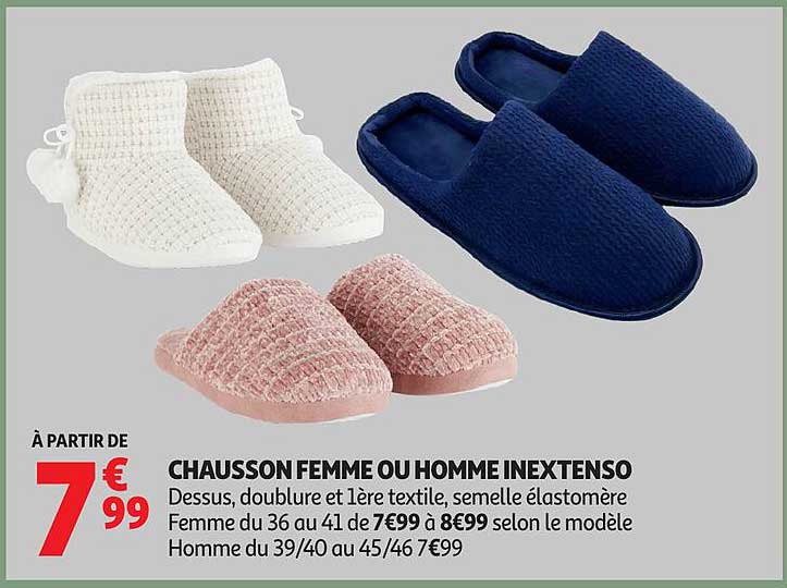 CHAUSSON FEMME OU HOMME INEXTENSO