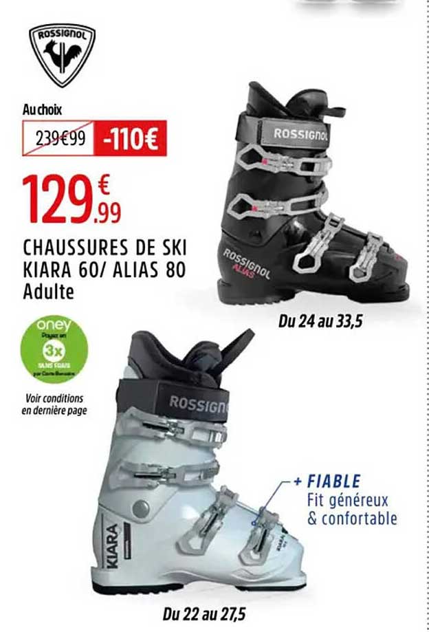 CHAUSSURES DE SKI KIARA 60/ ALIAS 80 Adulte