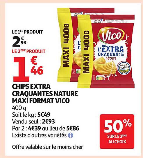 CHIPS EXTRA CRAQUANTES NATURE MAXI FORMAT VICO