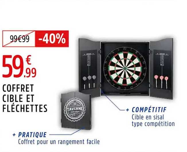 COFFRET CIBLE ET FLÉCHETTES