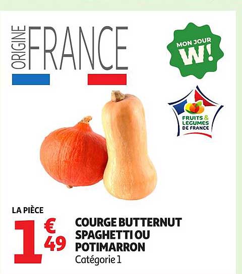 Courge Butternut Spaghetti ou Potimarron
