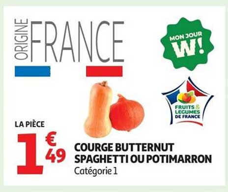 COURGE BUTTERNUT SPAGHETTI OU POTIMARRON