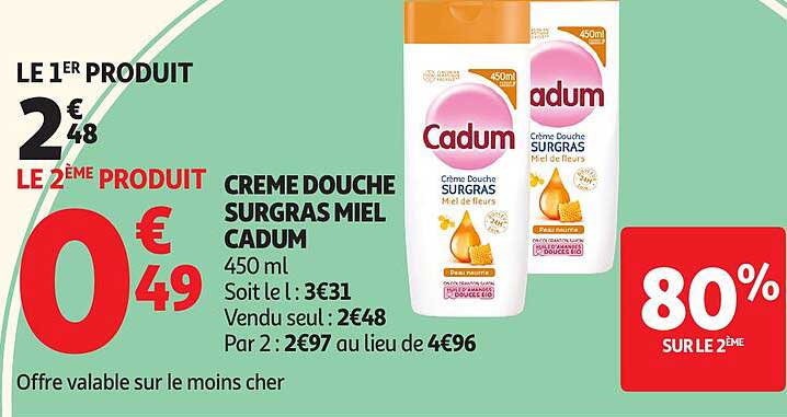 CREME DOUCHE SURGRAS MIEL CADUM