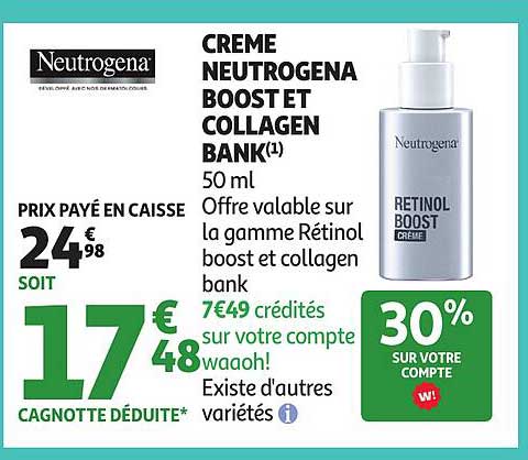CREME NEUTROGENA BOOST ET COLLAGEN BANK