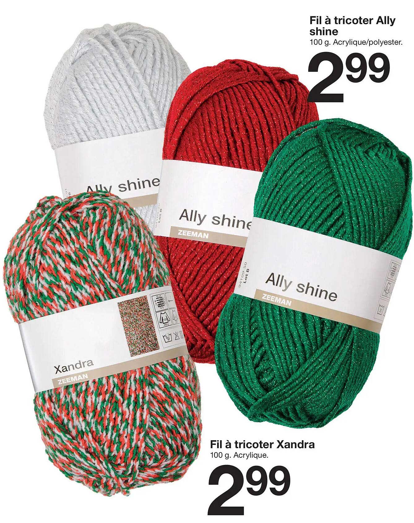 Fil à tricoter Ally shine et Fil à tricoter Xandra