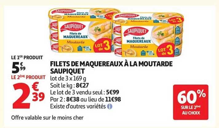 FILETS DE MAQUEREAUX À LA MOUTARDE SAUPIQUET