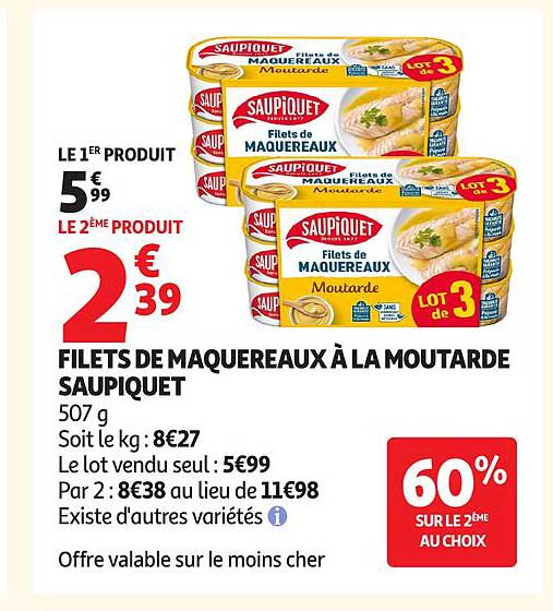 FILETS DE MAQUEREAUX À LA MOUTARDE SAUPIQUET