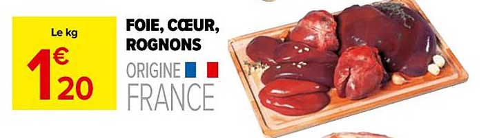 Foie, cœur, rognons