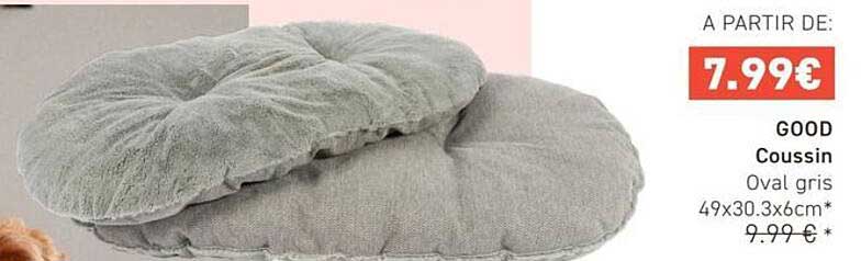 GOOD Coussin Oval gris