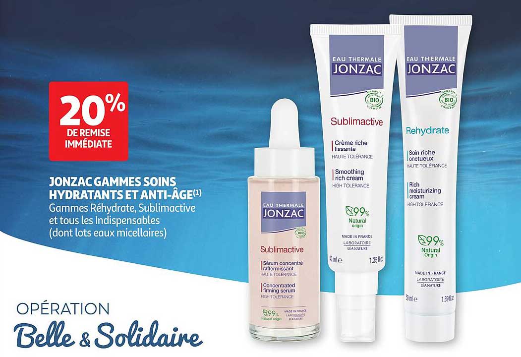 JONZAC GAMMES SOINS HYDRATANTS ET ANTI-ÂGE