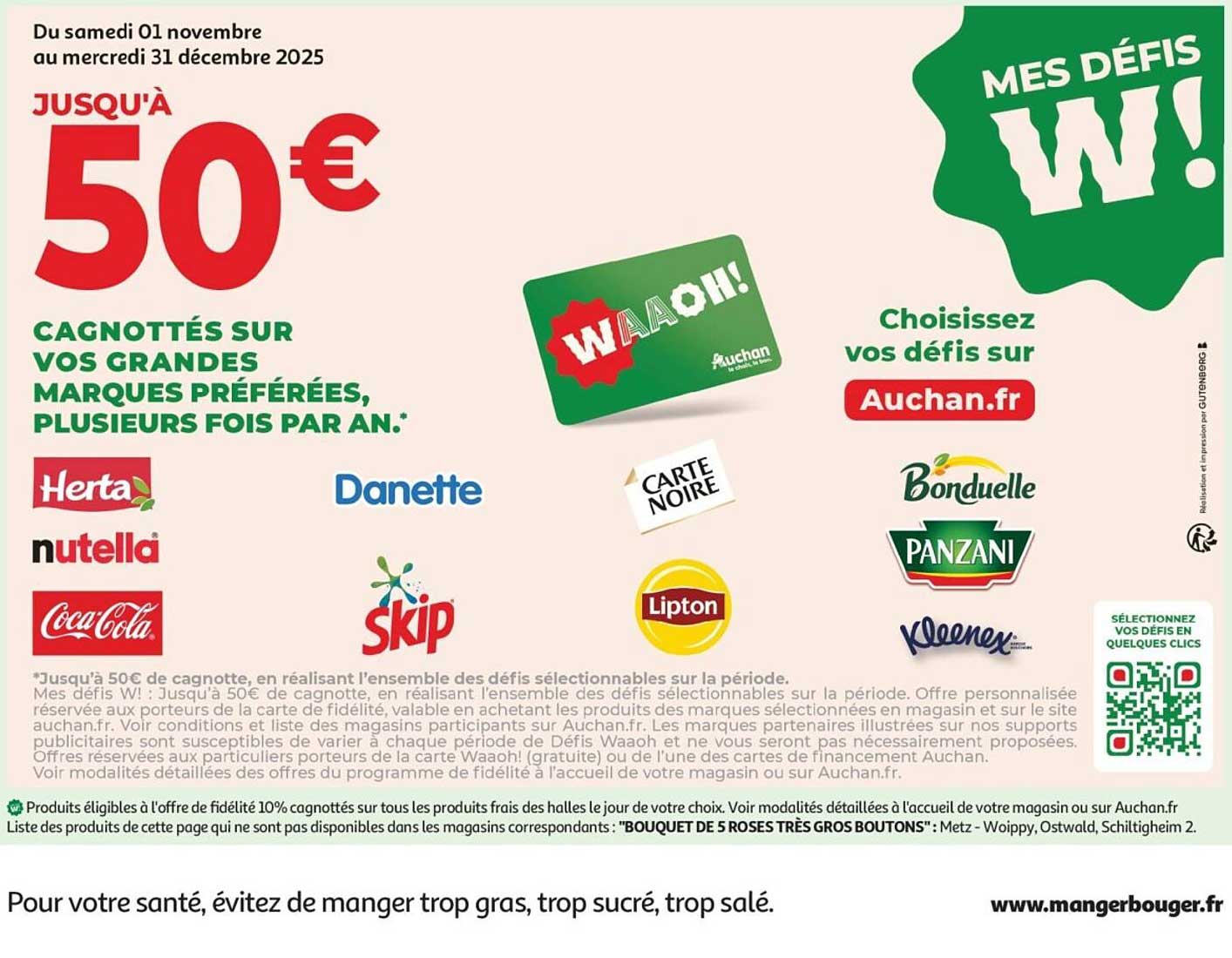 Jusqu'à 50€ cagnottés sur vos grandes marques préférées, plusieurs fois par an.