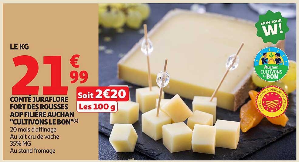 LE KG COMTÉ JURAFLORE FORT DES ROUSSES AOP FILIÈRE AUCHAN "CULTIVONS LE BON"
