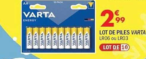 LOT DE PILES VARTA LR06 ou LR03