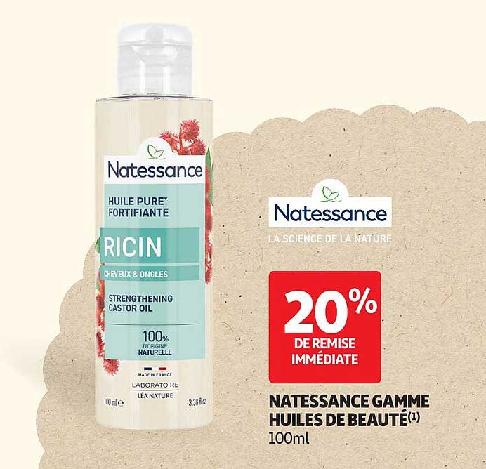 Natessance Huile Pure Fortifiante Ricin