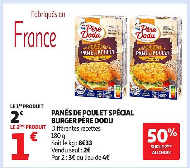 PANÉS DE POULET SPÉCIAL BURGER PÈRE DODU