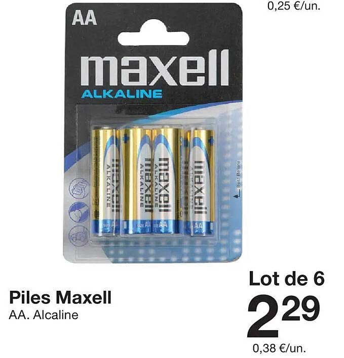 Piles Maxell AA. Alcaline