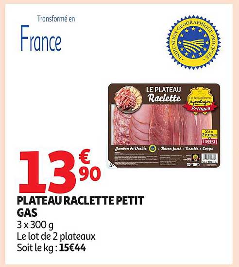 PLATEAU RACLETTE PETIT GAS