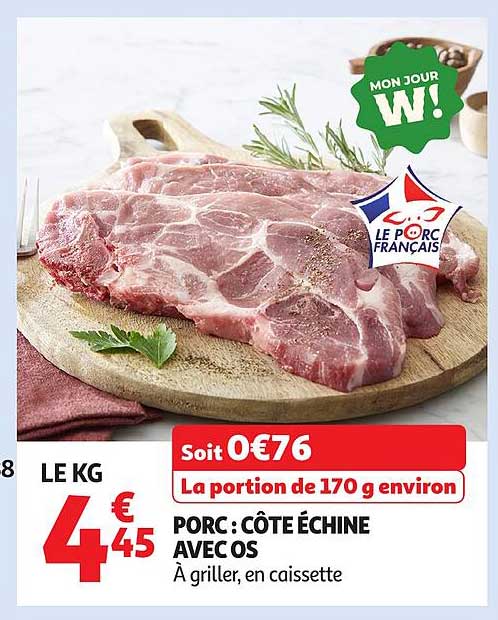 PORC : CÔTE ÉCHINE AVEC OS