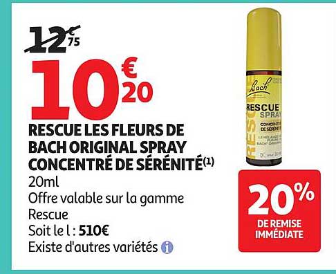 RESCUE FLEURS DE BACH ORIGINAL SPRAY CONCENTRÉ DE SÉRÉNITÉ