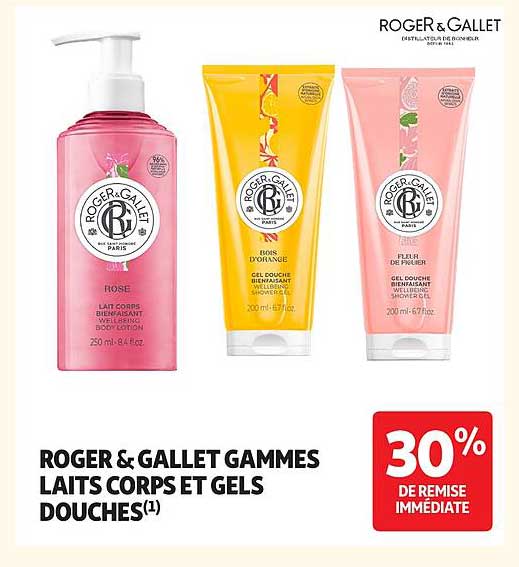 ROGER & GALLET GAMMES LAITS CORPS ET GELS DOUCHE