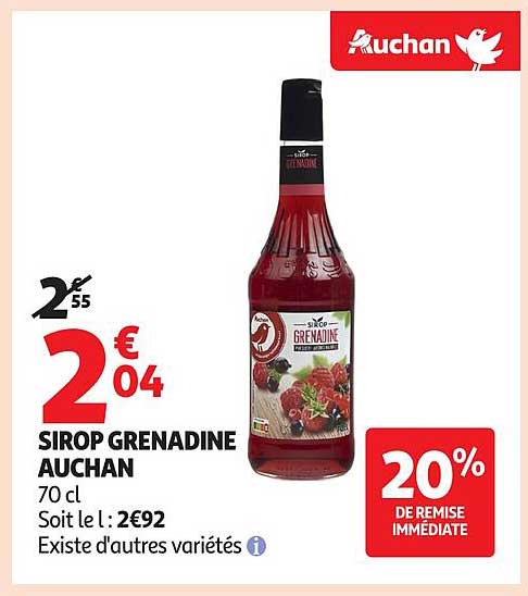 SIROP GRENADINE AUCHAN