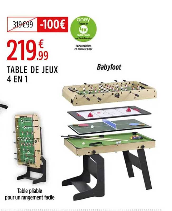 TABLE DE JEUX 4 EN 1