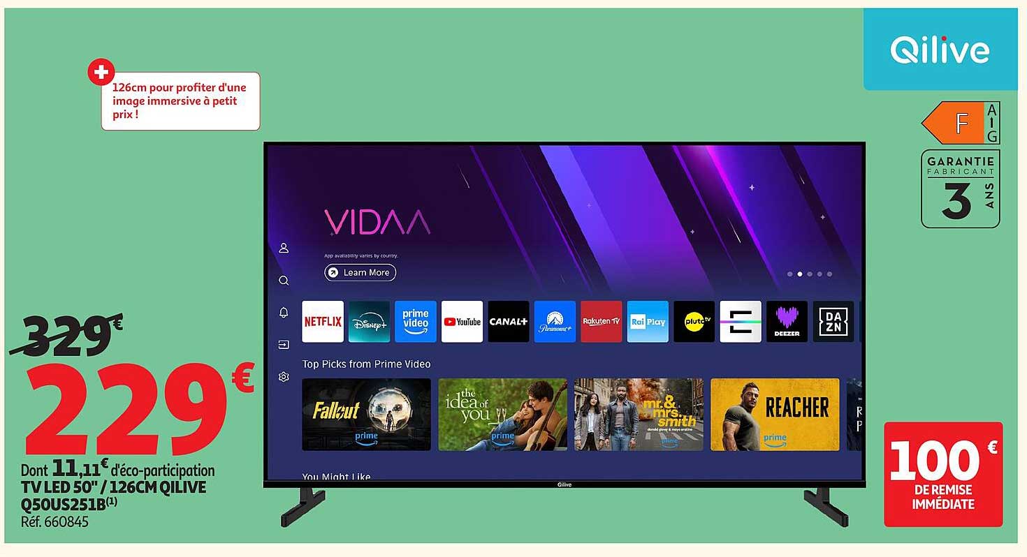 TV LED 50" / 126CM QILIVE Q500US251B