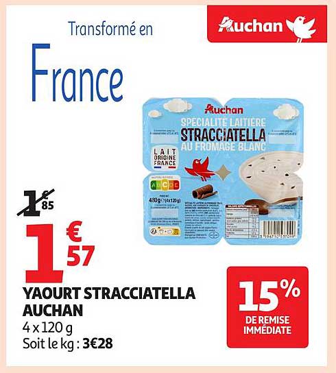 YAOURT STRACCIATELLA AUCHAN