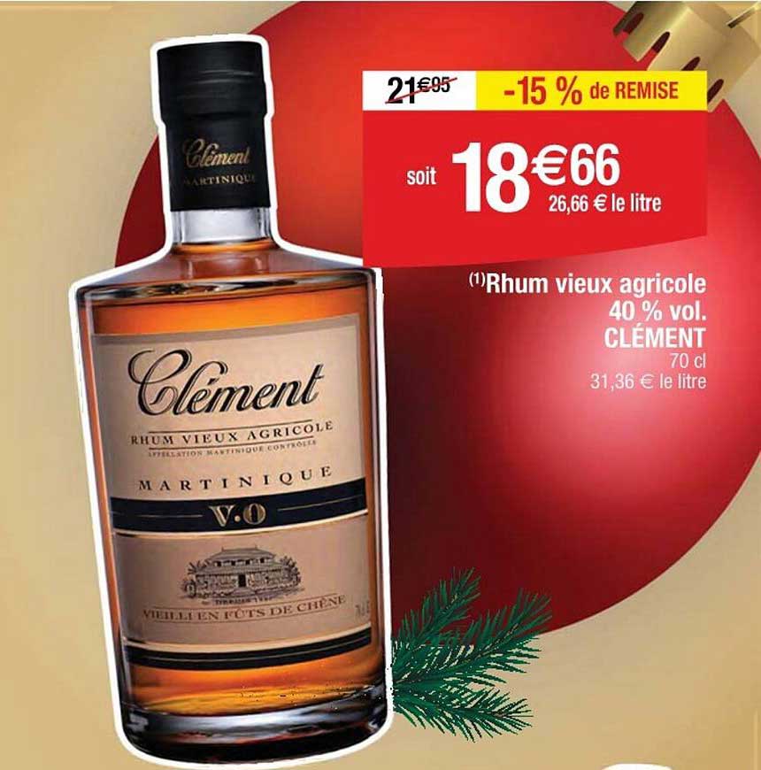 Clément Rhum vieux agricole MARTINIQUE V.O.
