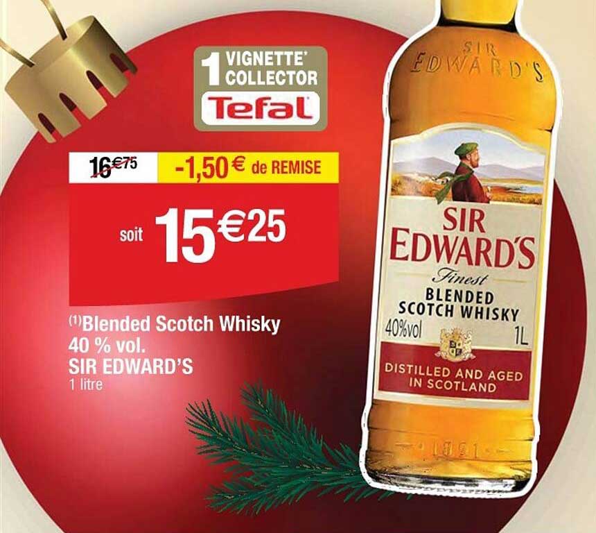 Promo Sir Edward's Blended Scotch Whisky chez Cora - 123Catalogue.fr