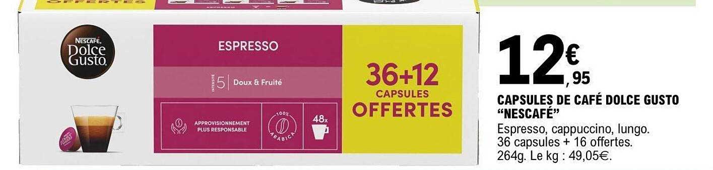 CAPSULES DE CAFÉ DOLCE GUSTO "NESCAFÉ"