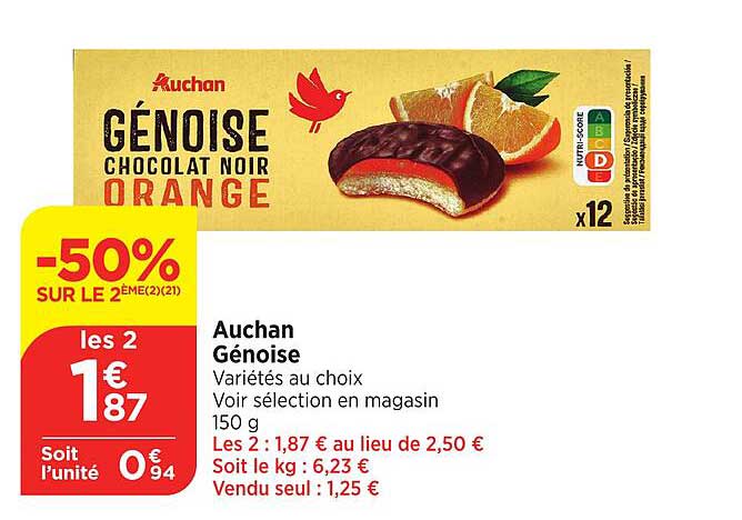 Génoise Chocolat Noir Orange