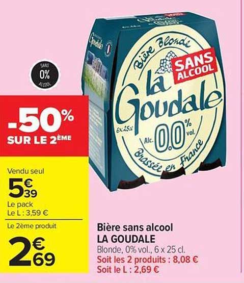 Bière sans alcool LA GOUDALE