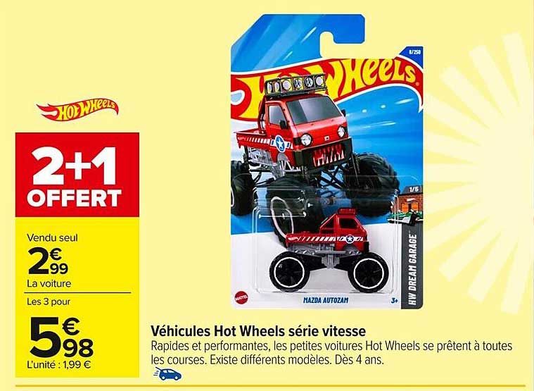 Voiture Hot Wheels - Série vitesse - Modèles aléatoires - Vendu à l'unité - Mini véhicules et circuits - Jeux d'imagination