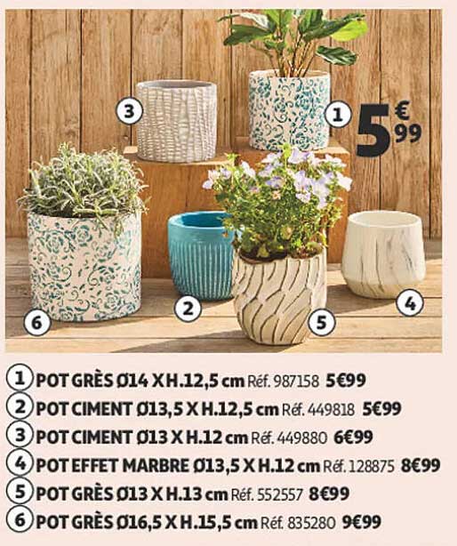 POT GRÈS Ø14 X H.12,5 cm Ref. 987158 5€99