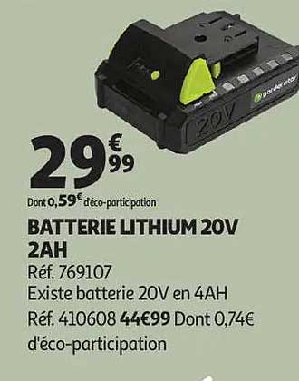BATTERIE LITHIUM 20V 2AH
