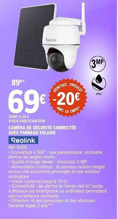 CAMÉRA DE SÉCURITÉ CONNECTÉE AVEC PANNEAU SOLAIRE