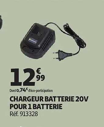 CHARGEUR BATTERIE 20V POUR 1 BATTERIE