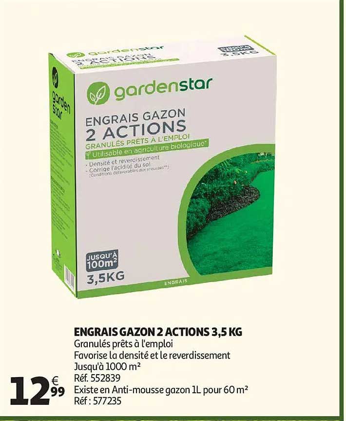 ENGRAIS GAZON 2 ACTIONS 3,5 KG