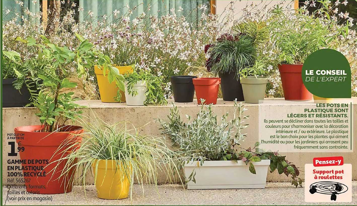 GAMME DE POTS EN PLASTIQUE 100% RECYCLE
