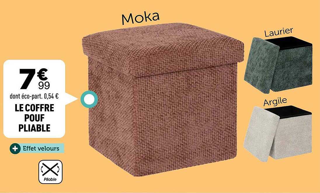LE COFFRE POUF PLIABLE