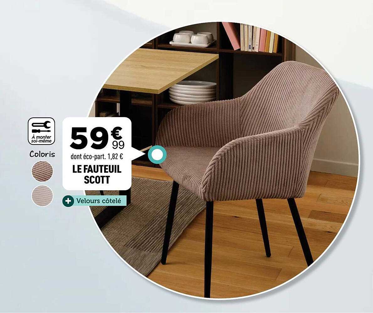 Promo Le Fauteuil Scott chez Centrakor - 123Catalogue.fr
