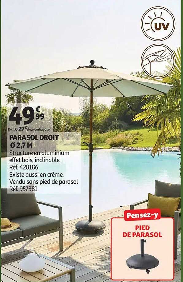 PARASOL Droit 02,7 M
