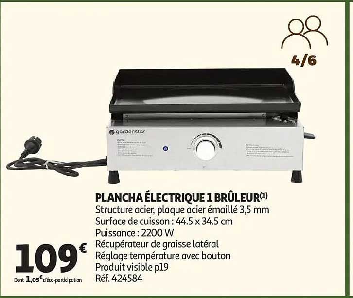 PLANCHA ÉLECTRIQUE 1 BRÛLEUR