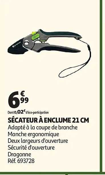SÉCATEUR À ENCLUME 21 CM
