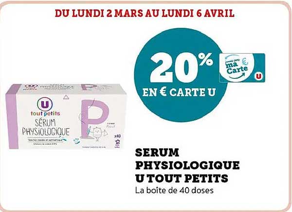 SERUM PHYSIOLOGIQUE U TOUT PETITS